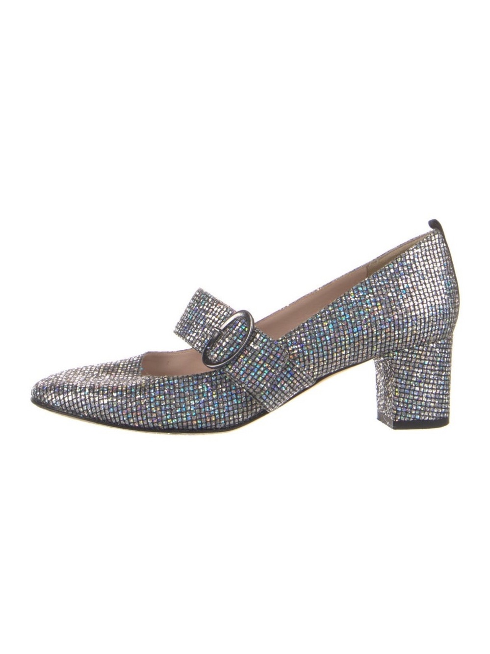 SJP by Sarah Jessica Parker Silver Sparkle Mary Jane Block Heel